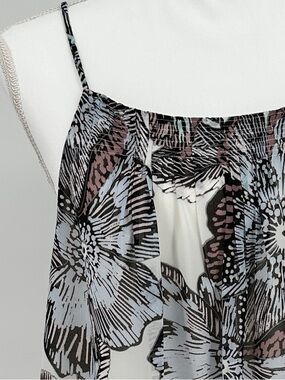 Swing Tank Top Floral Chiffon with Keyhole Back